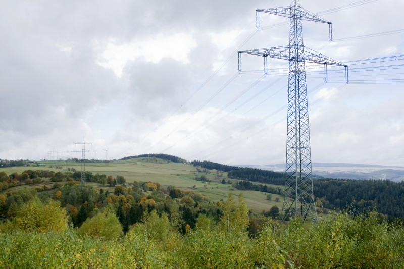 Stromtrasse durch den Thüringer Wald
