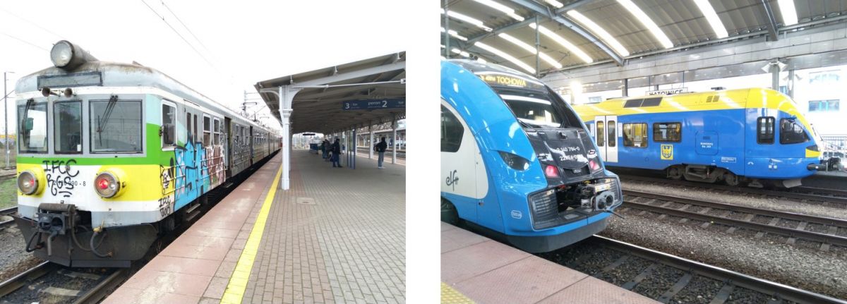 Alte und neue Züge ergänzen sich zu einem guten Schienenverkehrssystem in Polen.
