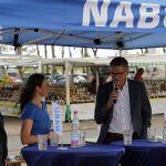 Das Podium zu Munition im Meer in Fehmarn.