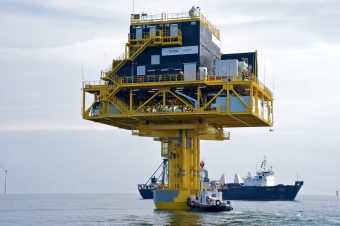 Bau des Offshore-Windparks Baltic 1 - Foto: NABU/Andreas Fu&szlig;er